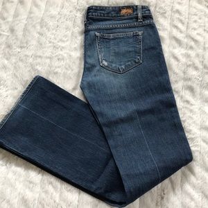 PAIGE vintage distressed‎ bootcut jeans